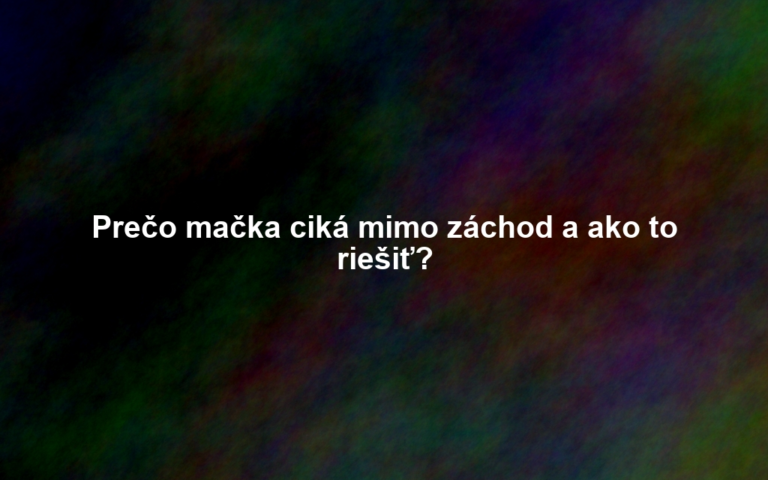 Prečo mačka ciká mimo záchod a ako to riešiť?
