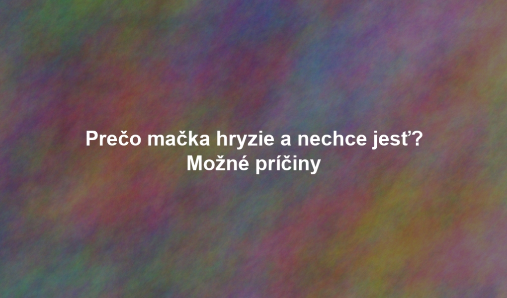 Prečo mačka hryzie a nechce jesť? Možné príčiny